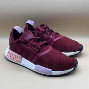 Adidas NMD R1 Burgundy Maroon Running Shoes - Women's Size 6.5 USED